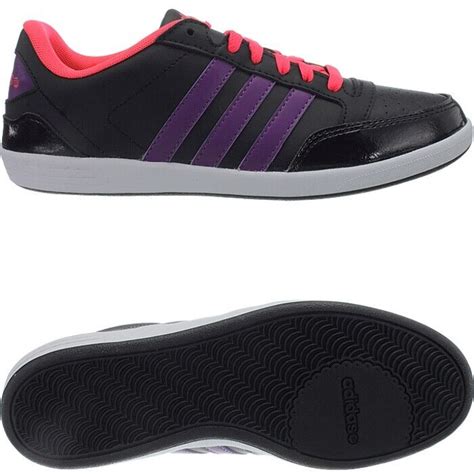 adidas vlneo hoops low damen freizeitschuhe schwarz lila neonrot sneaker|Amazon.com .